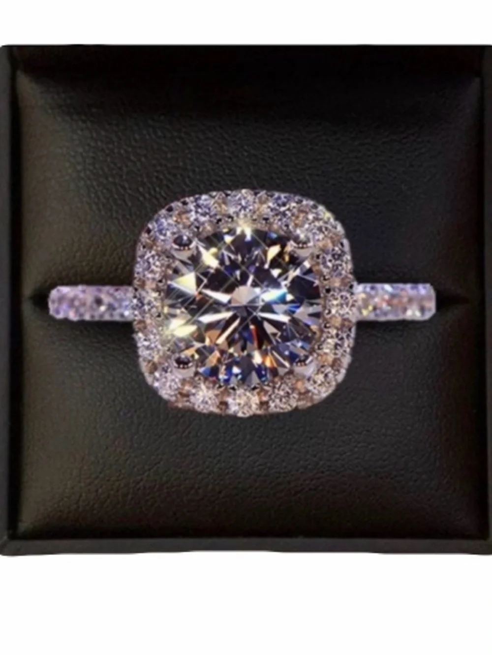 New Mojssanite Diamond 14k White Gold 1 CT Round Cut Ring